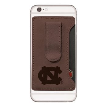 Cell Phone Card Holder Wallet with Money Clip - North Carolina Tar Heels