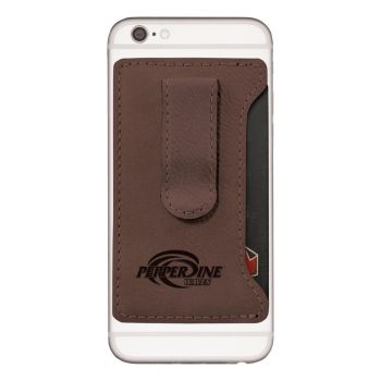 Cell Phone Card Holder Wallet with Money Clip - Pepperdine Waves