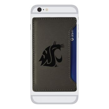 Faux Leather Cell Phone Card Holder - Washington State Cougars