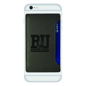 Faux Leather Cell Phone Card Holder - Boston University