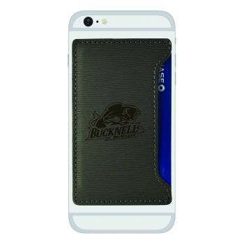 Faux Leather Cell Phone Card Holder - Bucknell Bison