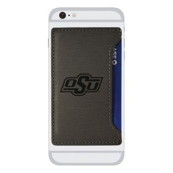Faux Leather Cell Phone Card Holder - Oklahoma State Bobcats