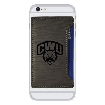Faux Leather Cell Phone Card Holder - Central Washington Wildcats
