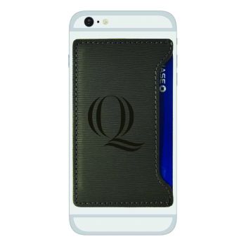 Faux Leather Cell Phone Card Holder - Quinnipiac bobcats
