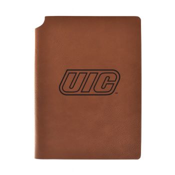 Leather Hardcover Notebook Journal - UIC Flames
