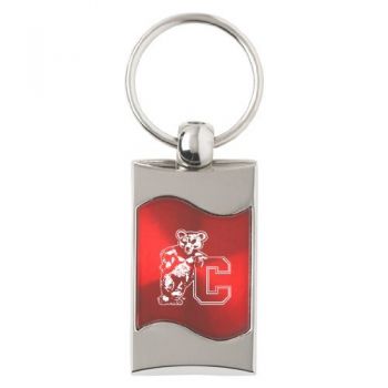 Keychain Fob with Wave Shaped Inlay - Cornell Big Red