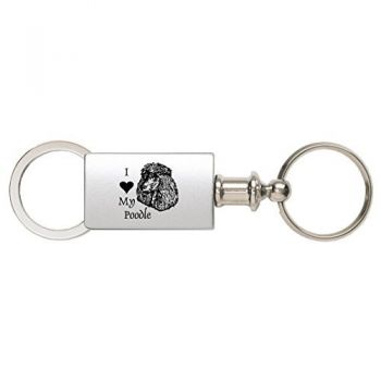 Detachable Valet Keychain Fob  - I Love My Poodle