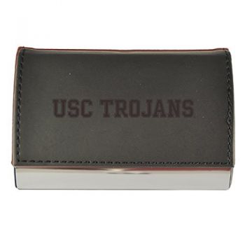 PU Leather Business Card Holder - USC Trojans