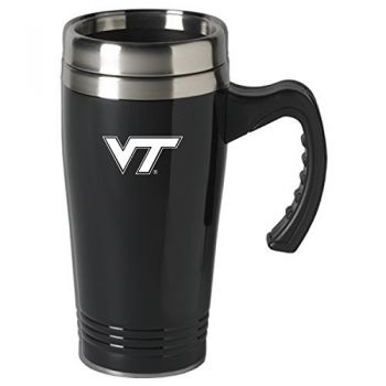 16 oz Stainless Steel Coffee Mug with handle - Virginia Tech Hokies