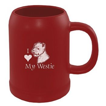 22 oz Ceramic Stein Coffee Mug  - I Love My Westie