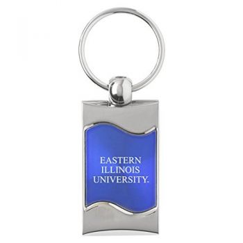 Keychain Fob with Wave Shaped Inlay - Eastern Illinois Panthers