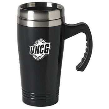 16 oz Stainless Steel Coffee Mug with handle - UNC Greensboro Spartans
