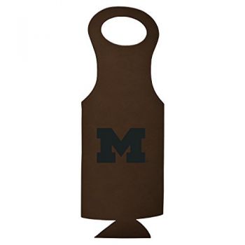 Velour Leather Wine Tote Carrier - Michigan Wolverines
