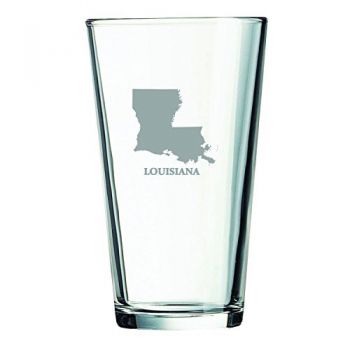 16 oz Pint Glass  - Louisiana State Outline - Louisiana State Outline