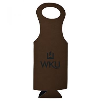 Velour Leather Wine Tote Carrier - Western Kentucky Hilltoppers