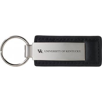 Stitched Leather and Metal Keychain - Kentucky Wildcats