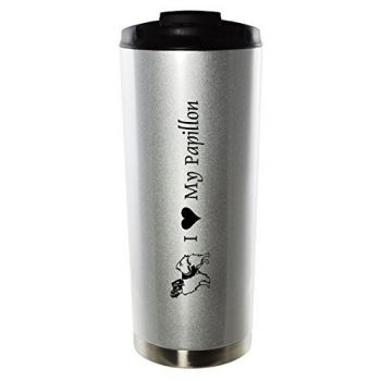 16 oz Vacuum Insulated Tumbler with Lid  - I Love My Papillon