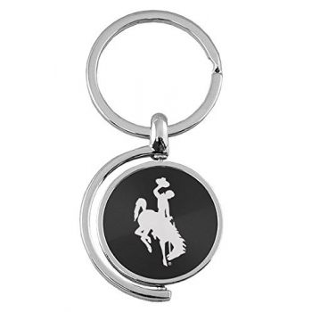 Spinner Round Keychain - Wyoming Cowboys