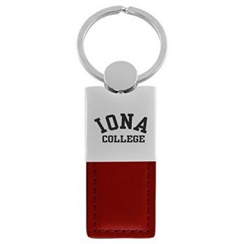 Modern Leather and Metal Keychain - Iona Gaels