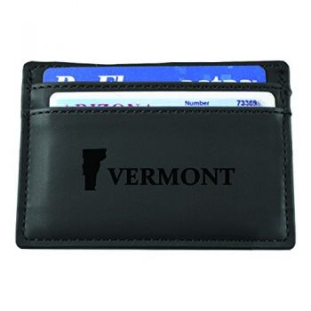 Slim Wallet with Money Clip - Vermont State Outline - Vermont State Outline