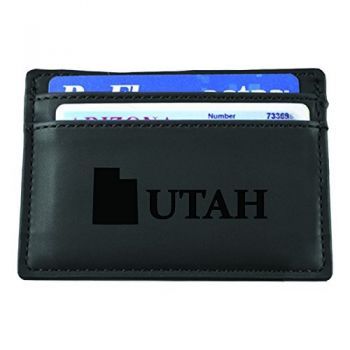 Slim Wallet with Money Clip - Utah State Outline - Utah State Outline