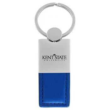 Modern Leather and Metal Keychain - Kent State Eagles