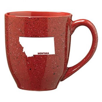 16 oz Ceramic Coffee Mug with Handle - Montana State Outline - Montana State Outline