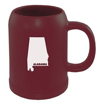22 oz Ceramic Stein Coffee Mug - Alabama State Outline - Alabama State Outline