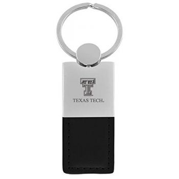 Modern Leather and Metal Keychain - Texas Tech Red Raiders