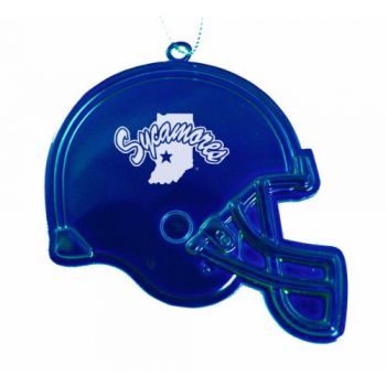 Football Helmet Pewter Christmas Ornament - Indiana State Sycamores