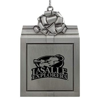 Pewter Gift Box Ornament - La Salle Explorers