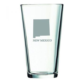 16 oz Pint Glass  - New Mexico State Outline - New Mexico State Outline