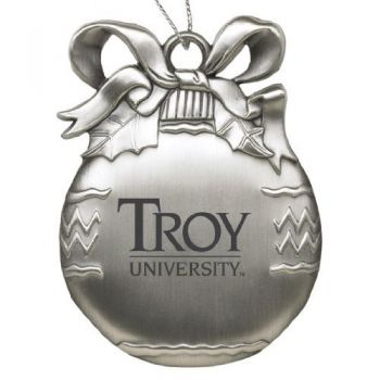 Pewter Christmas Bulb Ornament - Troy Trojans