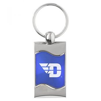 Keychain Fob with Wave Shaped Inlay - Dayton Flyers