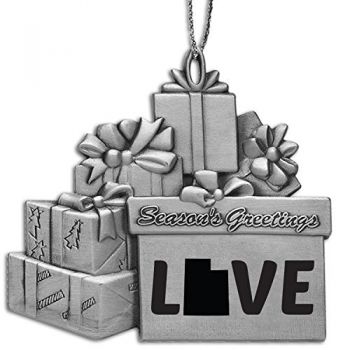 Pewter Gift Display Christmas Tree Ornament - Utah Love - Utah Love