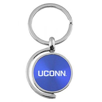 Spinner Round Keychain - UConn Huskies
