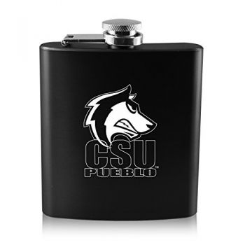 6 oz Stainless Steel Hip Flask - CSU Pueblo Thunderwolves
