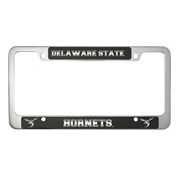 Stainless Steel License Plate Frame - Delaware State Hornets