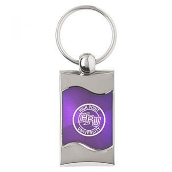 Keychain Fob with Wave Shaped Inlay - High Point Panthers