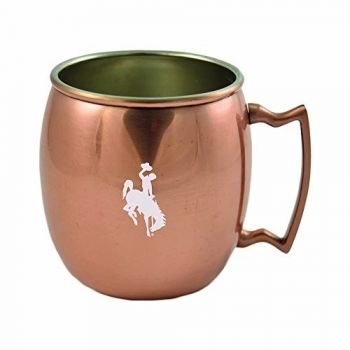 16 oz Stainless Steel Copper Toned Mug - Wyoming Cowboys