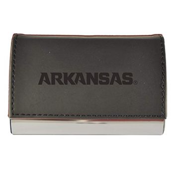 PU Leather Business Card Holder - Arkansas Razorbacks