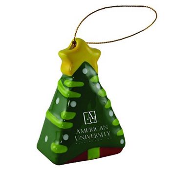Ceramic Christmas Tree Shaped Ornament - American University
