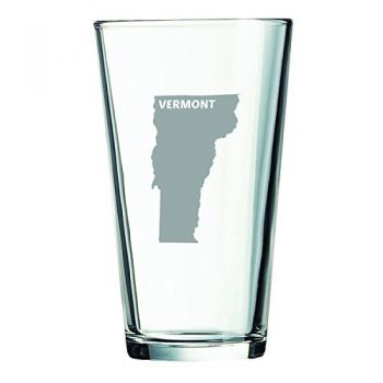 16 oz Pint Glass  - Vermont State Outline - Vermont State Outline