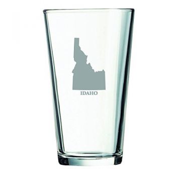 16 oz Pint Glass  - Idaho State Outline - Idaho State Outline