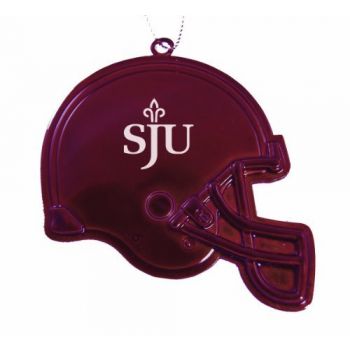 Football Helmet Pewter Christmas Ornament - St. Joseph's Hawks