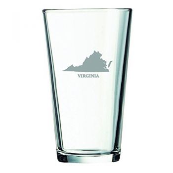16 oz Pint Glass  - Virginia State Outline - Virginia State Outline
