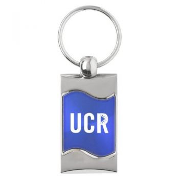 Keychain Fob with Wave Shaped Inlay - UC Riverside Highlanders