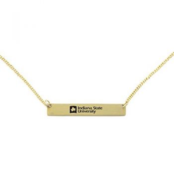 Brass Bar Necklace - Indiana State Sycamores