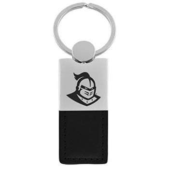 Modern Leather and Metal Keychain - UCF Knights