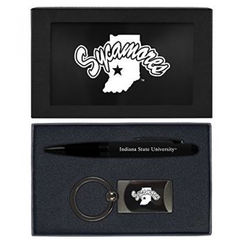 Prestige Pen and Keychain Gift Set - Indiana State Sycamores